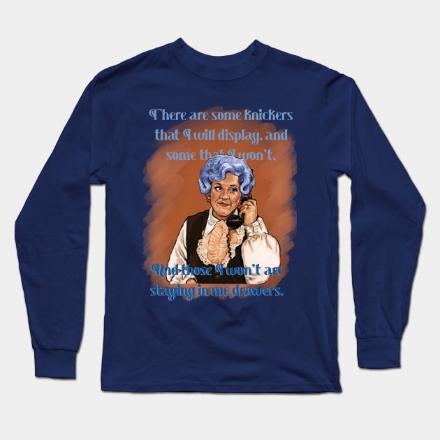 Mrs Slocombe - Drawers - Are You Being Served? Long Sleeve T-Shirt by xandra-homes